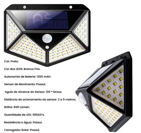 EcoLuz Sensorial - Luminaria Solar com Sensor de Movimento