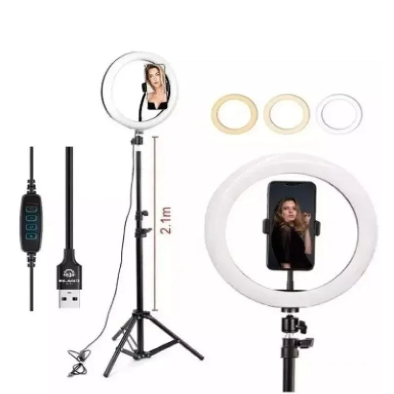 Ring Light Led - 26cm 10 Polegadas 2,1m Tripé 210cm